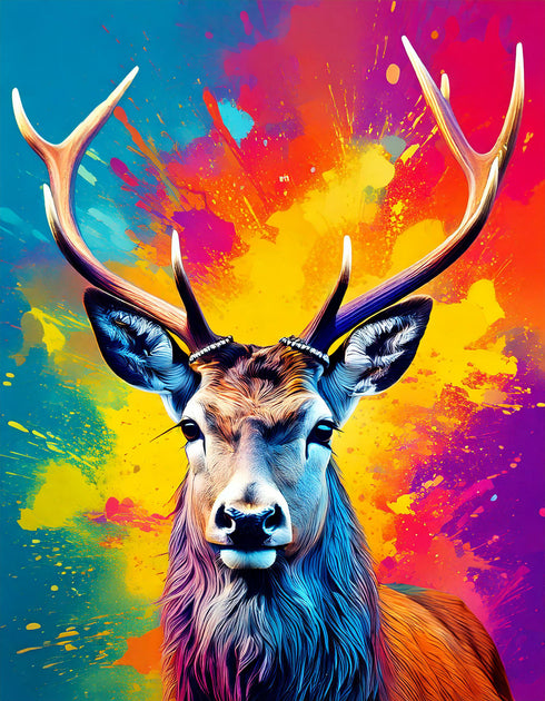 Stag in The Woods Art Canvas